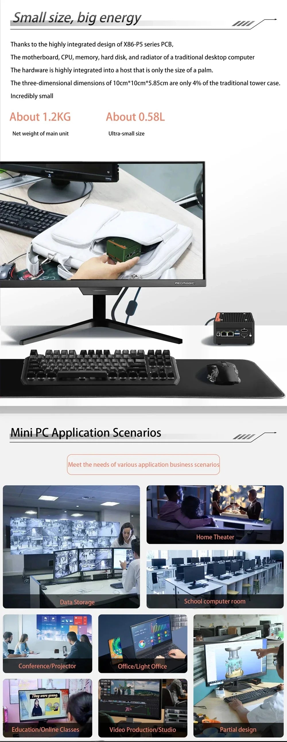 Hot 4 x NVMe Mini NAS Server 4 Bay NAS N100 3 N355 Pocket PC with Dual LAN,Dual HDMI 2.0,USB3.2 Gen2,Support BT5.4/WiFi6/WiFi7