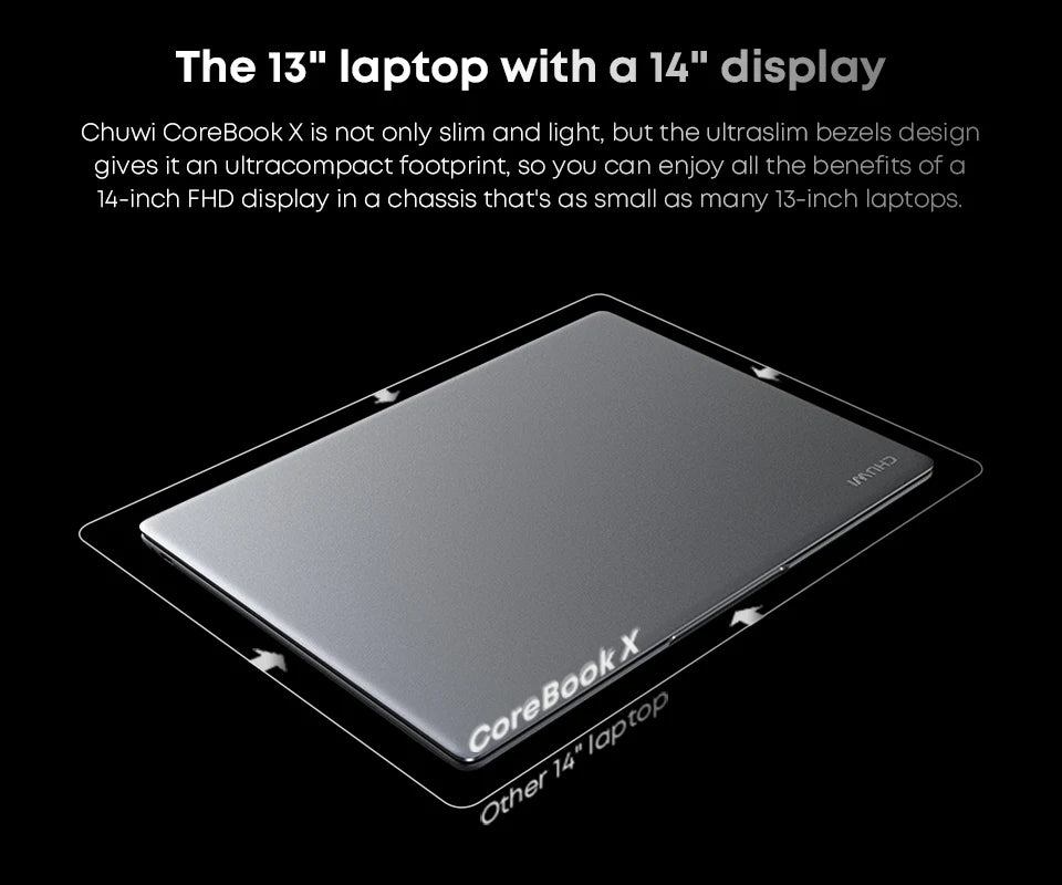 CHUWI CoreBook X Gaming Laptop AMD R5-7430U 6 Cores 14.1 inch FHD IPS Screen 16GB DDR4 RAM 512GB SSD UP to 4.3 Ghz Notebook