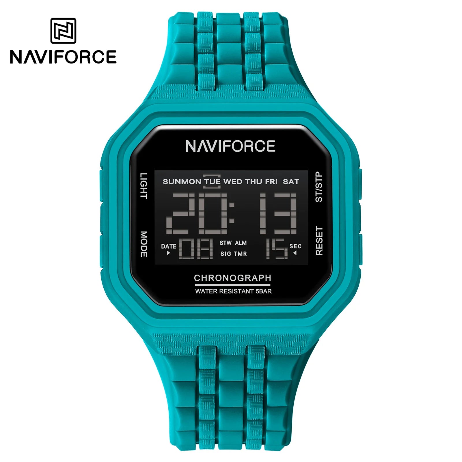 NAVIFORCE Top Luxury Brand Digital Men Wristwatch Waterproof Military Style Sport Man Watch Square Dial Fashion Reloj Hombre