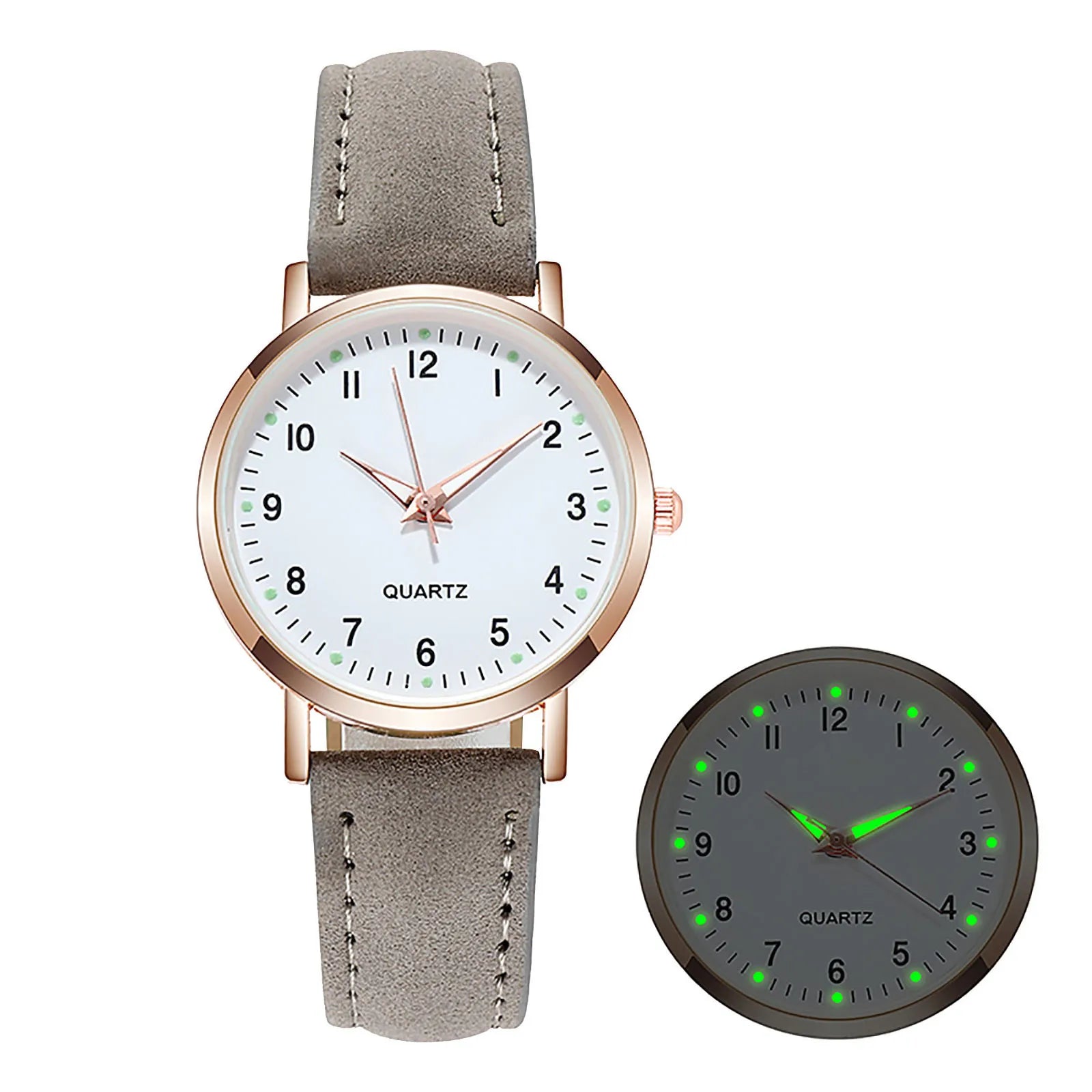 Women'S Simple Quartz Wristwatch Leather Strap Circular Arabic Numeral Dial Elegant Ladies Wristwatch Ladies Watch Gift