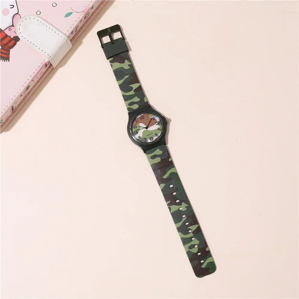 Fashion Camouflage Band Quartz Mens Womens Wrist Watch Students Girls Boys Sports Watches Simple Fashion Quartz Watch Reloj