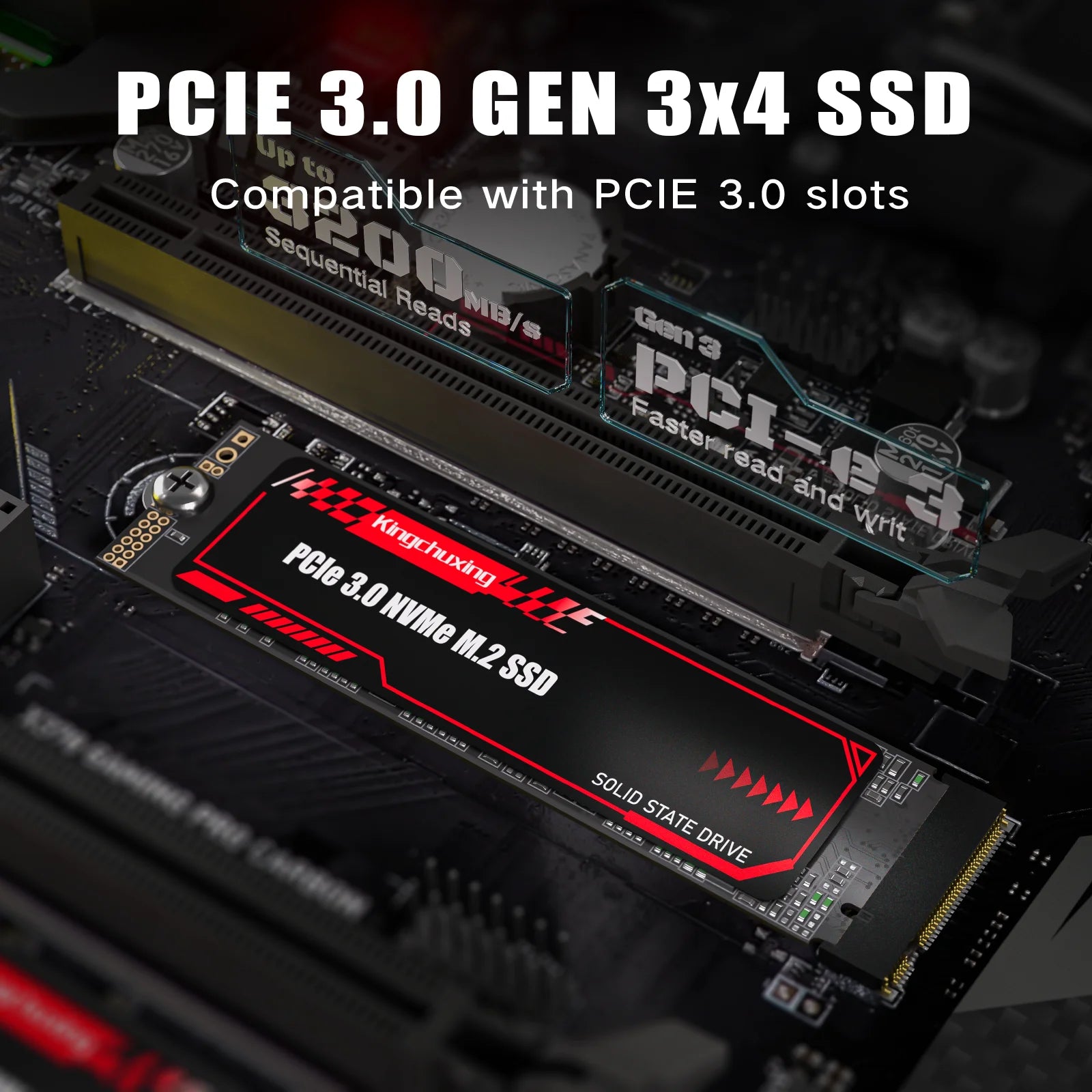 Kingchuxing SSD Nvme M2 Pcie Gen3x4 PCIe3.0 2280 2TB 1TB 512GB Laptop PC Desktops