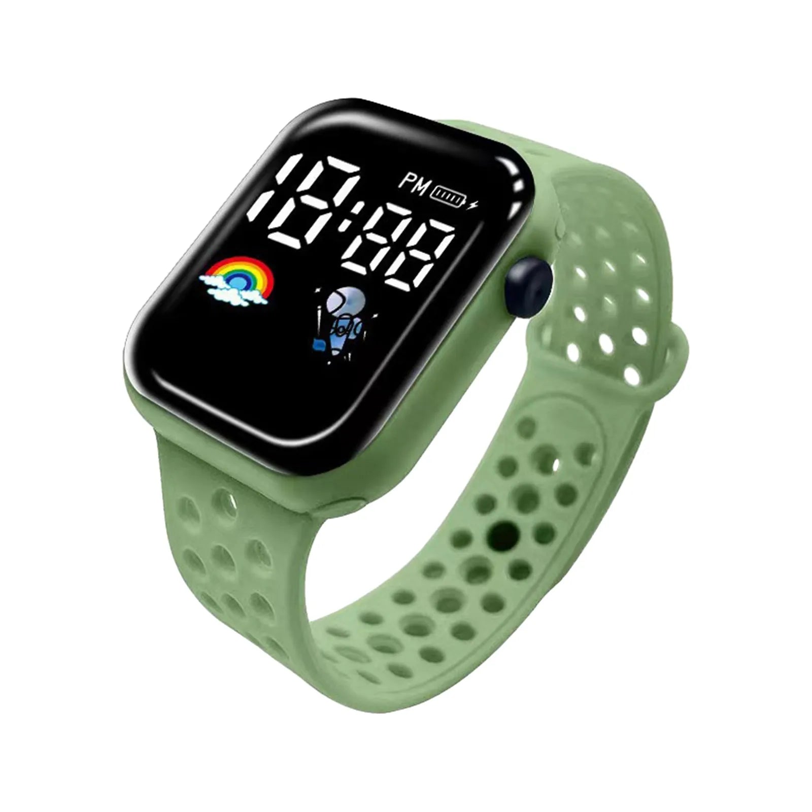 Children'S Led Digital Watch Digital Silicone Strap Cartoon Waterproof Luminous Sports Football Children'S Electronic Watch