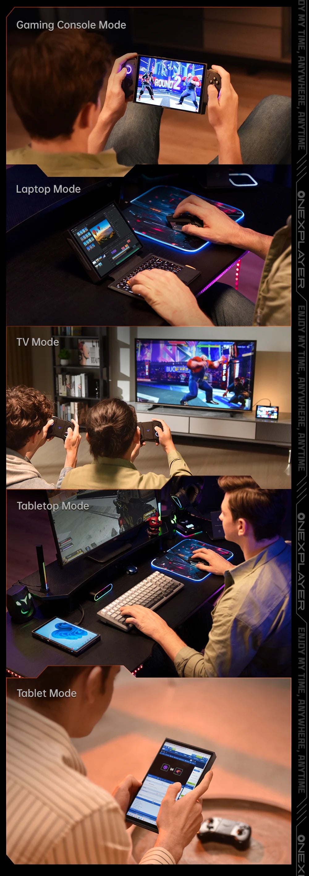 OneXplayer X1 mini AMD AI 9 HX 370 / 8840U 8.8'' 3-In-1 Handheld PC Game Console Laptop Tablet AI Computer Detachable Controller