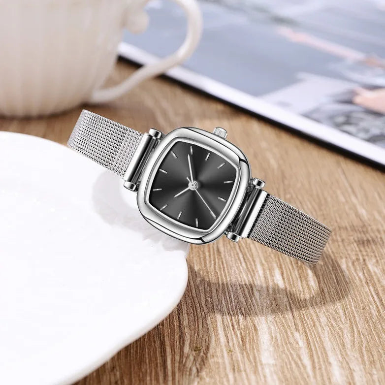 Vintage exquisite watch, compact, simple, light luxury ins, niche pointer style square women's watch