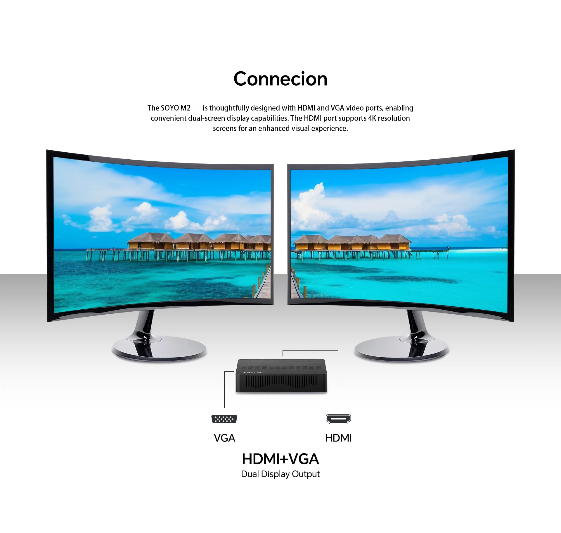 SOYO M2 Mini PC: Powerful 6GB RAM, 64GB EMMC, Intel N4000, Windows 11 - Compact & Ideal for Home, Business & Gaming