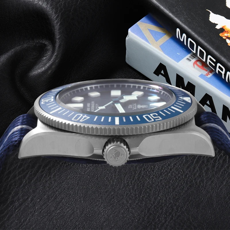 Tactical Frog Titanium Dive Watch Men 42mm NH35 Automatic Mechanical Movement Sapphire Glass 200M Waterproof BGW-9 Luminous