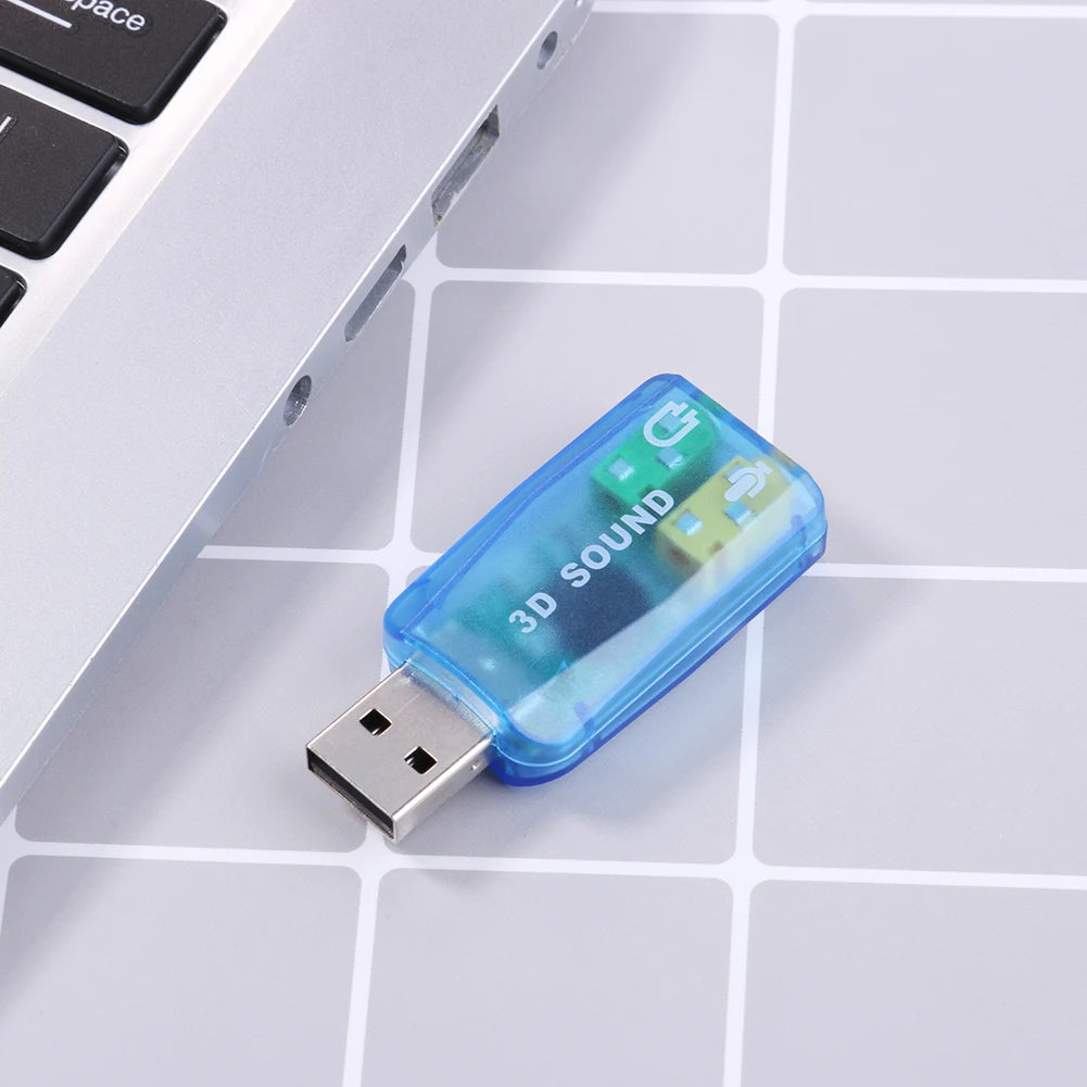 Mini External USB To 3.5mm Mic Headphone Jack Stereo Headset 3D Sound Card Audio Microphone Adapter Speaker Interface For Laptop