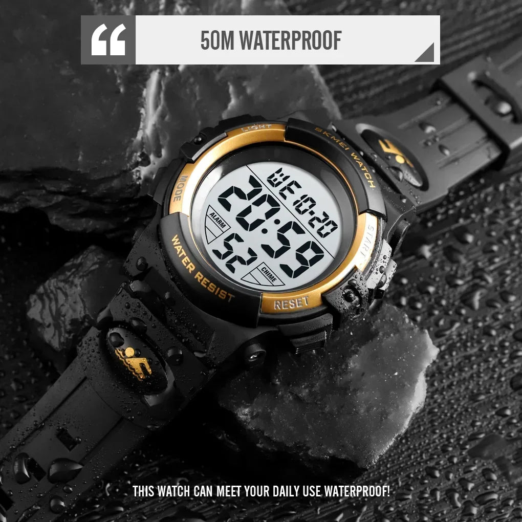 Skmei 1266  Children's Watch Boys and Girls' Alarm Clock Timing Digital 5Bar Waterproof Children's LED Watches 1258 1689 1999