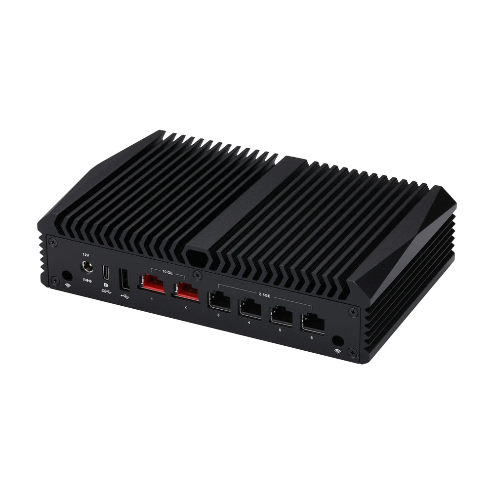 Qotom Mini PC Q10900H6-S13 N100 N305 N150 N355 Support D5 RAM with 2 10G LAN 4 I226V LAN AES-NI Computer