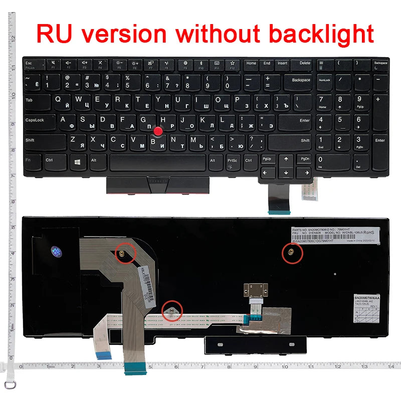 PO/LA/RU/US New  for Lenovo Thinkpad T570 T580 T570 P51S T580 P52S 01ER582 01ER541 SN20M07934 English Keyboard