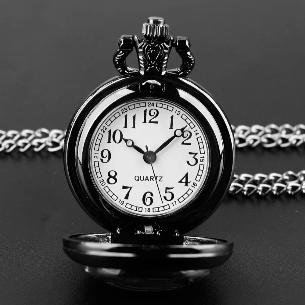 Creative Retro Crow Bird Quartz Pocket Watch for Women Men Black Necklace, Unique Pendant Clock Chain Watch Gift Accessories