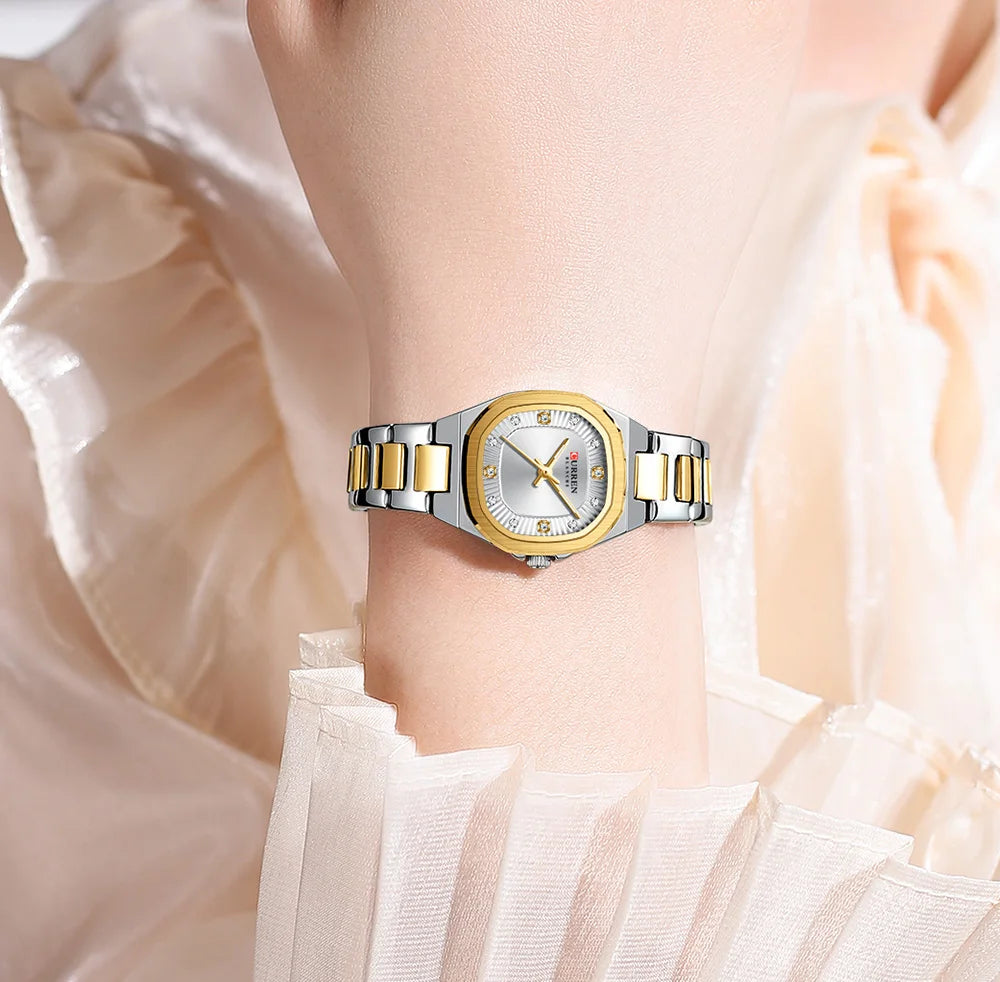 Curren Women Watch Luxury Fashion Quartz Crystal Waterproof Ladies Elegant Wristwatch Gifts For Girls