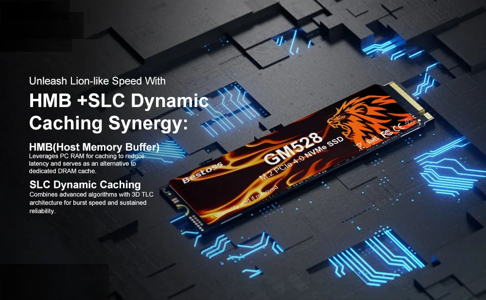 Bestoss SSD NVMe M2 PCIe 1 TB 512 GB 2TB M.2 2280 Hard Drive 5000MB/s Internal Solid State Drive for Diy Gaming Computer Laptop