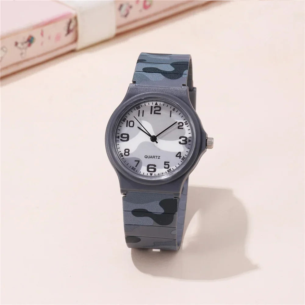 Fashion Camouflage Band Quartz Mens Womens Wrist Watch Students Girls Boys Sports Watches Simple Fashion Quartz Watch Reloj