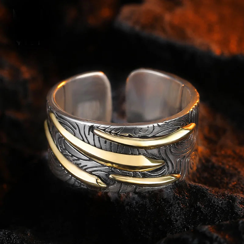 Lucky Meteor Ring For Men Jewelry Personality Gold Black Collision Index Finger Ring Silver 925 Male Party Accessories