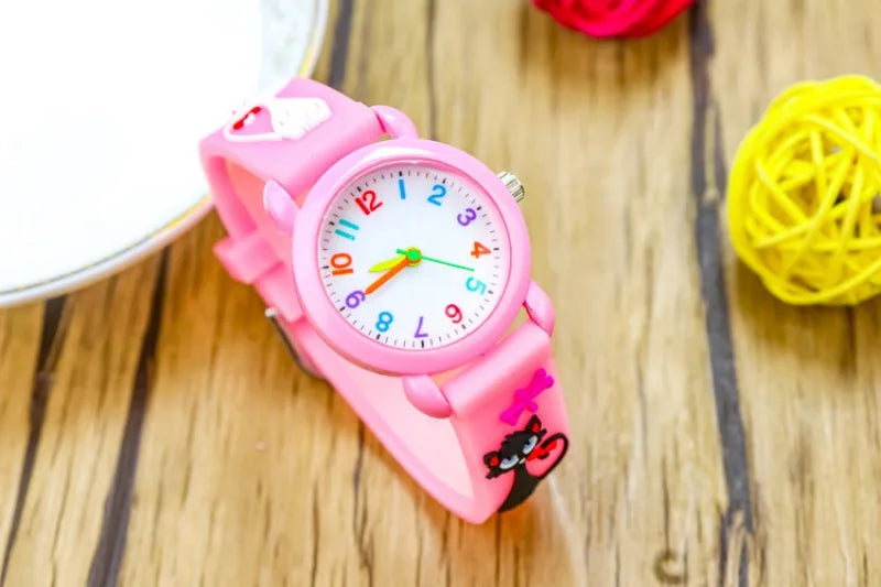 New 3D Colorful Butterfly Children Watch Soft Silicone Strap Rainbow Color Dial Fashion Sports Quartz Watches for Kid Boys Girls