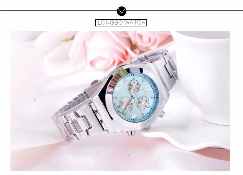 Fashion LONGBO Brand Luxury Waterproof Casual Quartz Watch Women Lady Gift Watches Waterproof Stainless Steel Watch Montre Femme