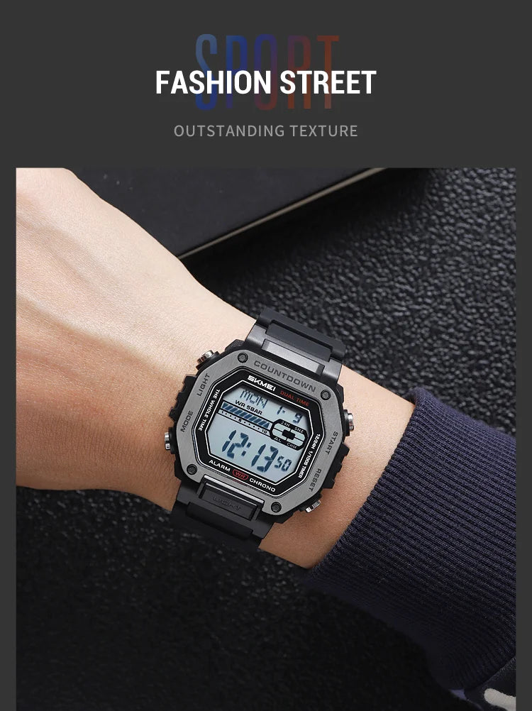 SKMEI Sport Alarm Clock Digital Watch For Men Women Waterproof Date Electronic Watches Chrono Military Wristwatches Reloj Hombre