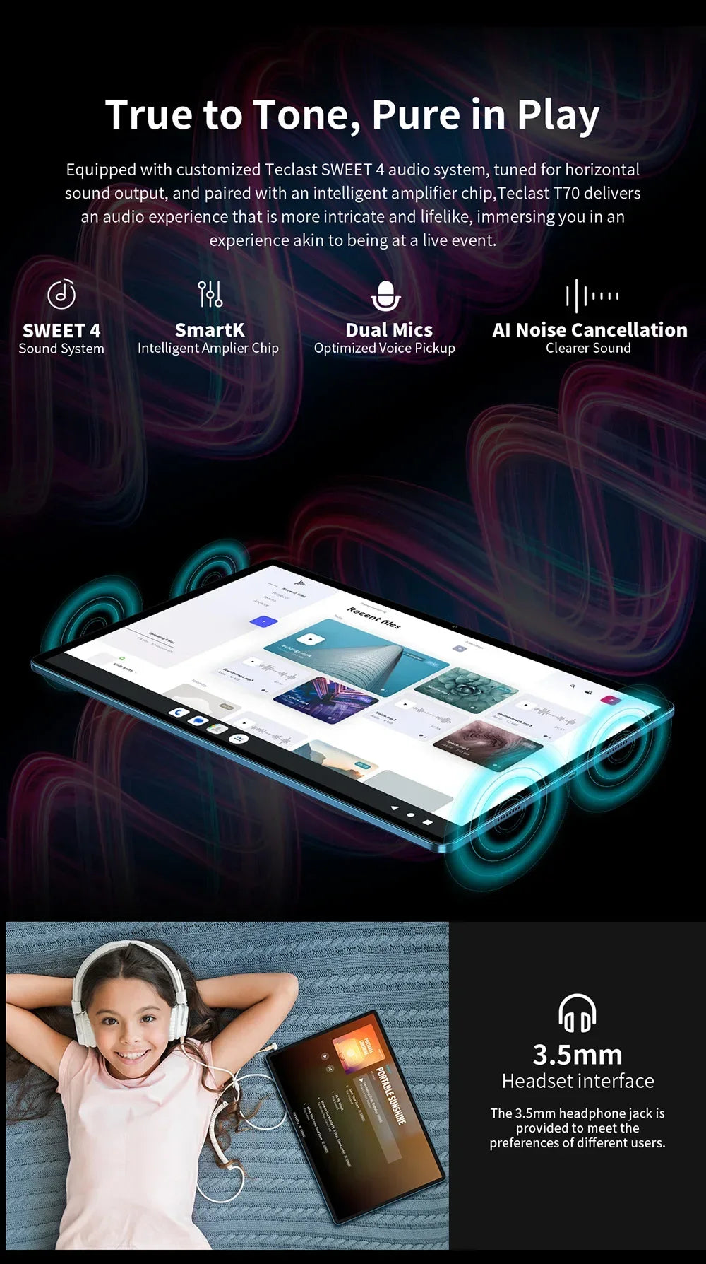 Teclast T70 Tablet MTK Helio G99 Android 14 8GB RAM 256GB ROM 14" 1920x1200 Display 13MP+8MP 4G LTE Global Version 10000mAh