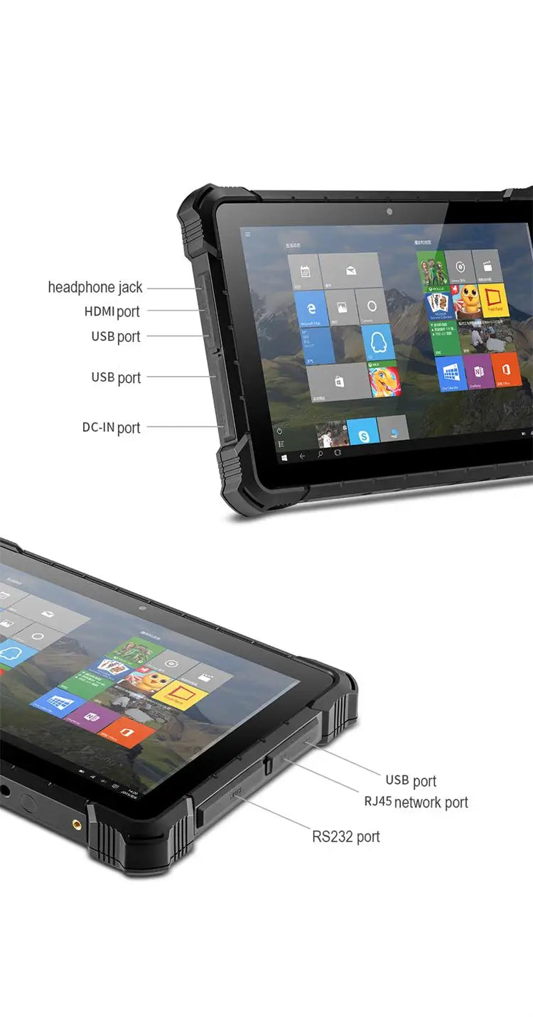 Pipo X4 10.1" Ip67 Waterproof Rugged Tablet For Industrial 12+256gb Windows 10 Pro Intel N100 With Finger Print And 2d Scanner