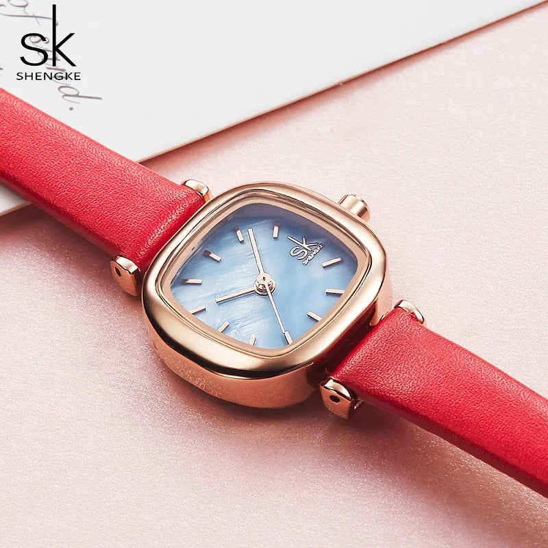 Shengke Fashion Women's Watches Original Design Square Ladies Quartz Wristwatches Elegant Woman's Best Gifts Clock for Female