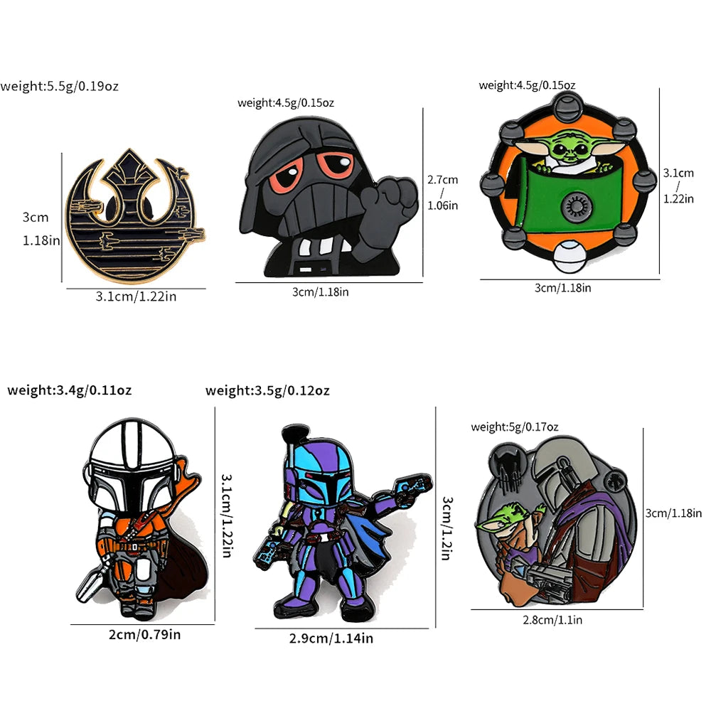 16 Pcs Anime Individuality Cartoon Brooch Creativity Robot Enamel Pin Backpack Clothing Jewelry Metal Badge Accessories Gift