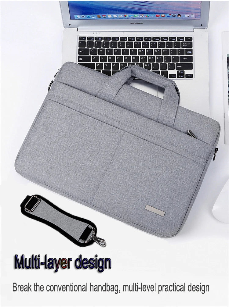 Laptop Bag Sleeve Case Shoulder HandBag Notebook Pouch Briefcases For 13.3 14 15.6 17.3 Inch Macbook Air Pro HP Huawei Asus Dell