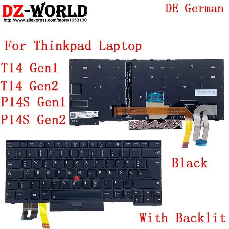 Backlit Keyboard for Lenovo Thinkpad T14 P14s Gen1 Gen2 Laptop US UK DE GR LAS BR 5N20V43904 5N20X68869 5N20V43915 5N20V43764