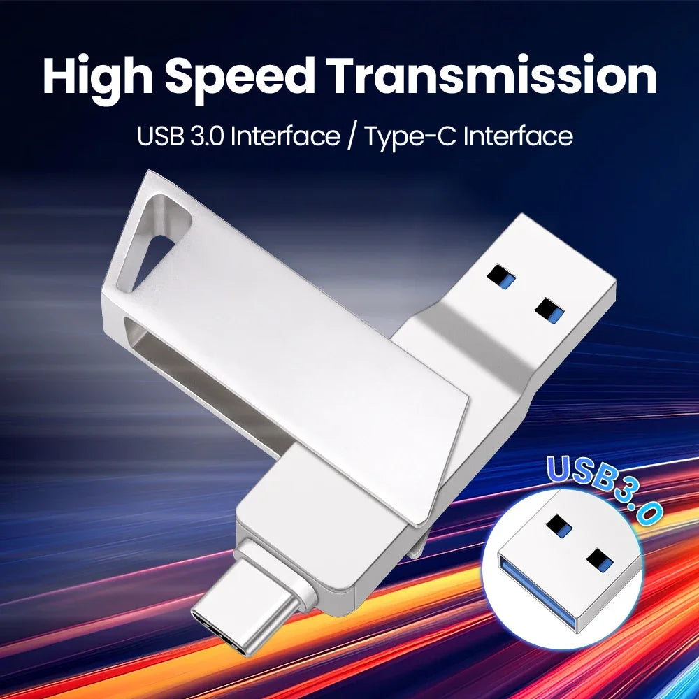 USB 3.0 TYPE-C High Speed USB Flash Drive 256GB USB-C for Android Phone Pen Drive 128GB Rotatable Pendrive Creative Gift 64GB