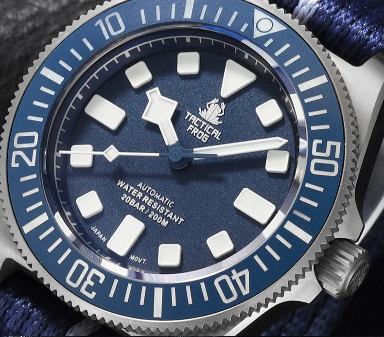 Tactical Frog Titanium Dive Watch Men 42mm NH35 Automatic Mechanical Movement Sapphire Glass 200M Waterproof BGW-9 Luminous