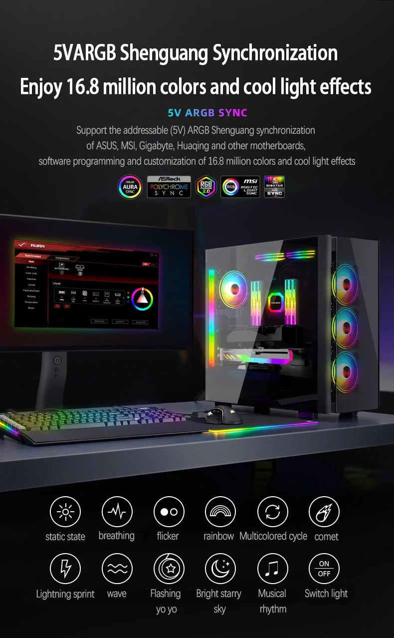 GT8 Dragon Scale Horizontal Mounted Graphics Card Bracket ARGB Desktop Computer Fixed Graphics Card Companion Support Bracket