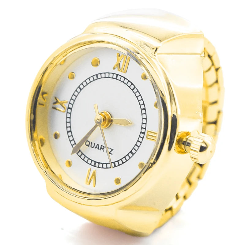 New Hot Sales Creative Roman Literal Ring Watches With Alloy Cases, Finger Round Dials For Couples And Men