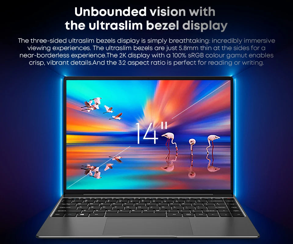 CHUWI CoreBook X Gaming Laptop AMD R5-7430U 6 Cores 14.1 inch FHD IPS Screen 16GB DDR4 RAM 512GB SSD UP to 4.3 Ghz Notebook