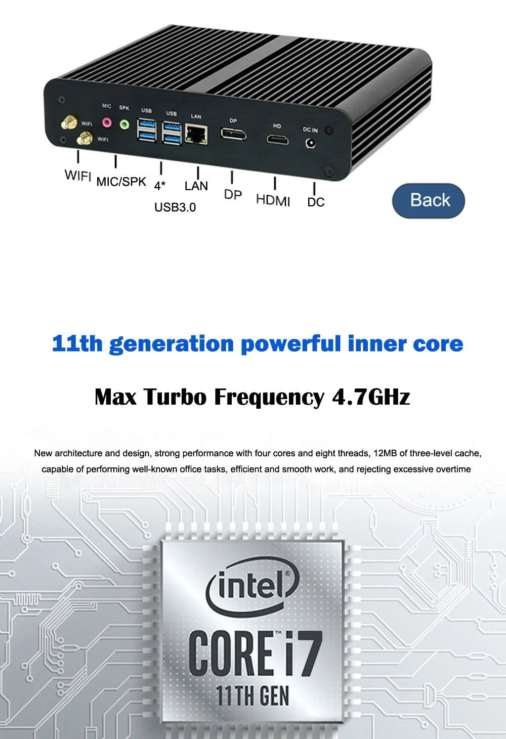 Cheap shipping items Mini PC Gaming Intel Core i7 1255U 1165G7 10510U HDMI DP Windows 11 Bluetooth Wifi6 Ofiice Computer Desktop