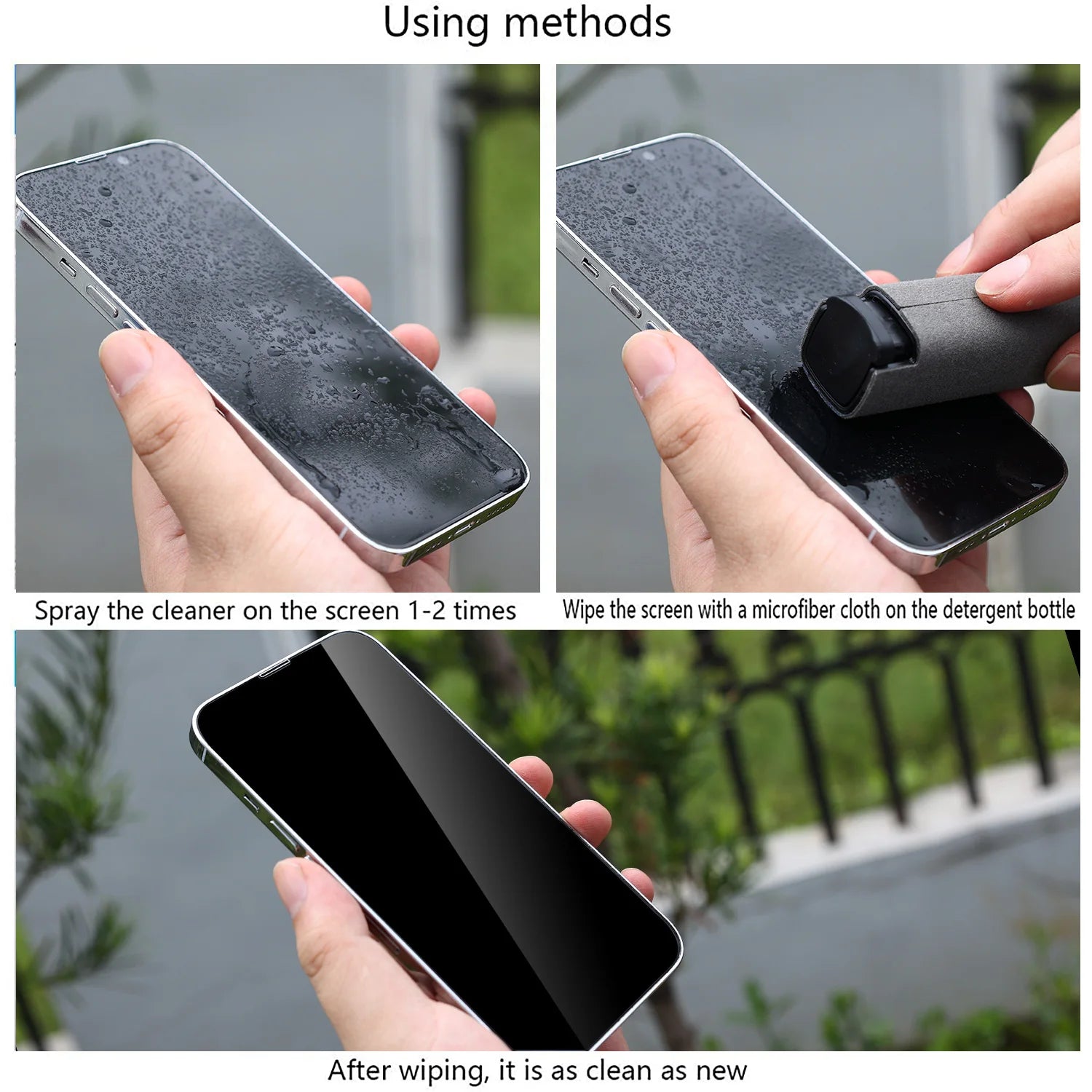 Screen Cleaner Touchscreen Mist Spray Portable Reusable Spray Bottle Microfiber Cleaner Wipe Multifunctional Phone Cleaning Tool