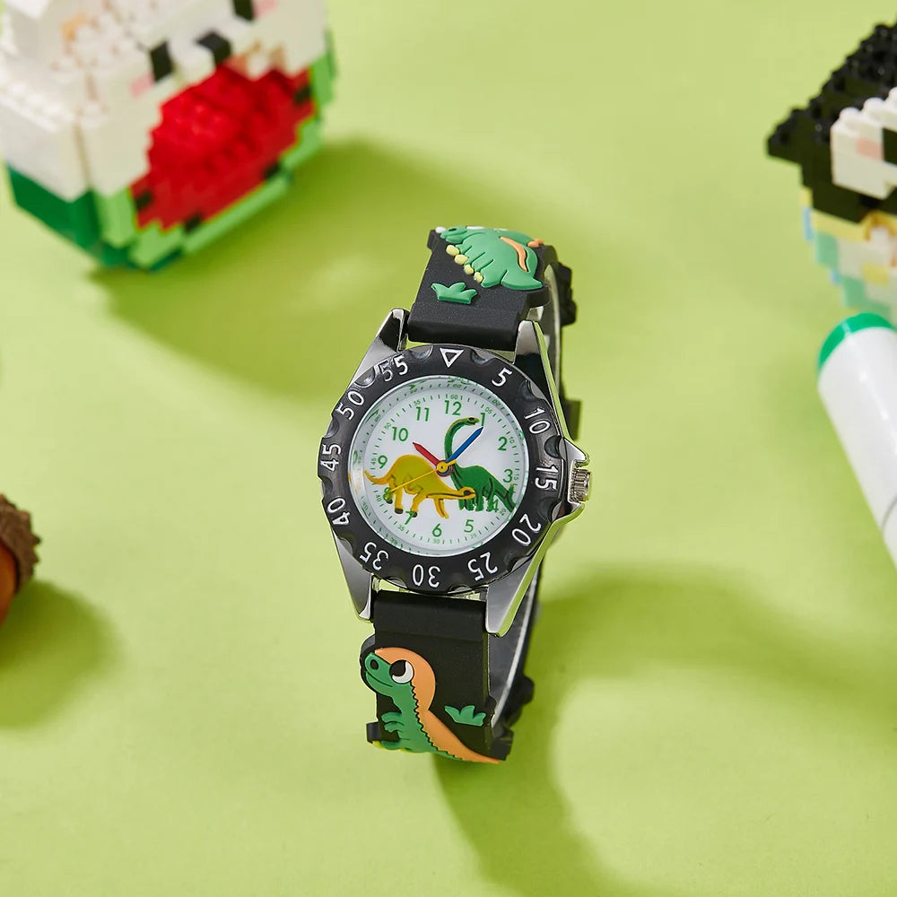 Cartoon dinosaur animal children's watch boy student sports quartz watch birthday or holiday gift electronic watch