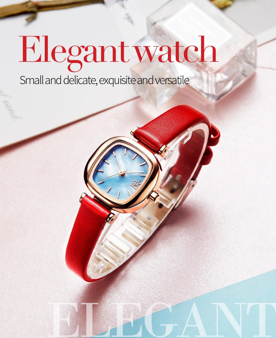 Shengke Fashion Women's Watches Original Design Square Ladies Quartz Wristwatches Elegant Woman's Best Gifts Clock for Female