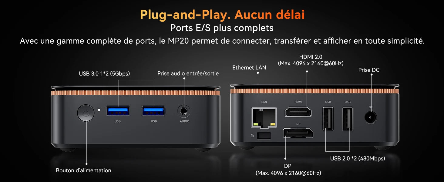 Blackview Mini PC MP20 Intel Twin Lake N150 Desktop Computer up to 3.6GHz 16GB DDR4 512GB SSD Wifi6 4 Cores 4 Threads Windows 11 Pro