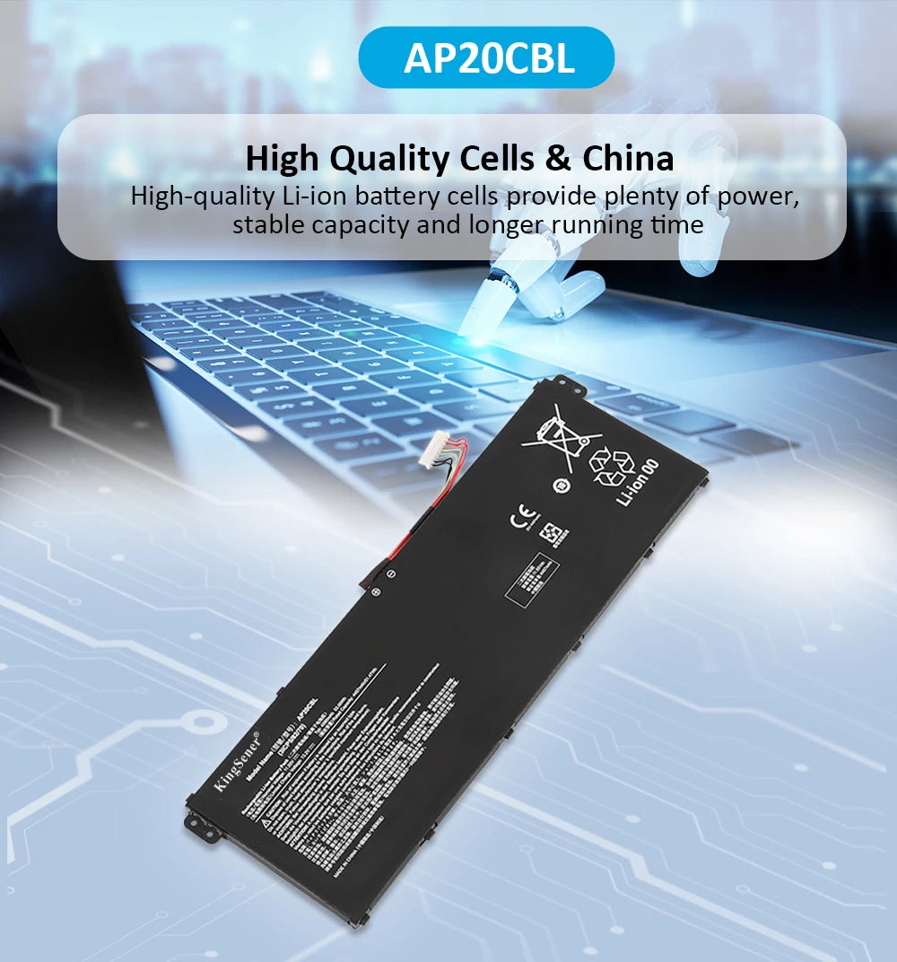 KingSener AP20CBL Laptop Battery For Acer Aspire 5 A515-46-R14K TravelMate Spin B3 TMB311RNA-32 Swift 3 SF314-43 SF314-43-R8H2