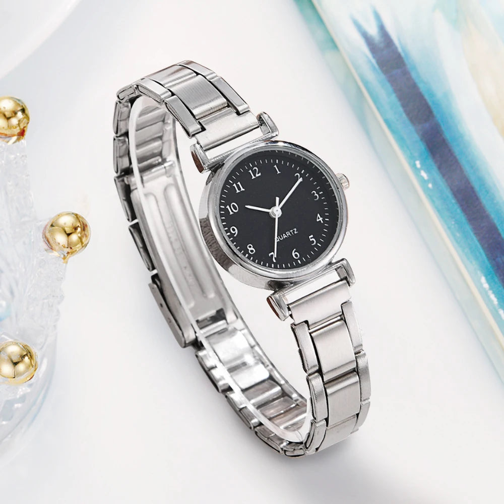 Fashion Women Watches Small Arabic Dial Steel Band Ladies Quartz Watch