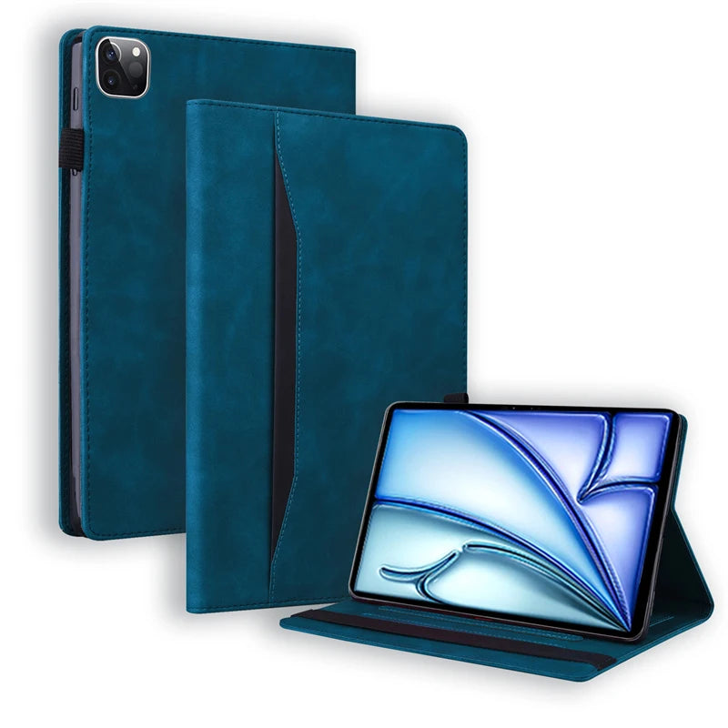 For iPad Air 11 13 Inch Case 2024 PU Leather Soft TPU Back Business Folio Cover for Funda iPad M2 Air 6 11 13 Inch 2024 Case