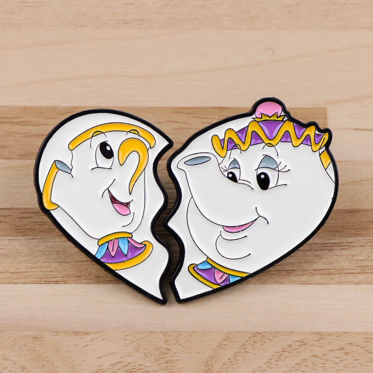1-5pcs Mixed Cartoon Beauty and Beast Enamel Brooch Lapel Pin Badge on Backpack Costume Accessories Fashion Jewelry Gifts