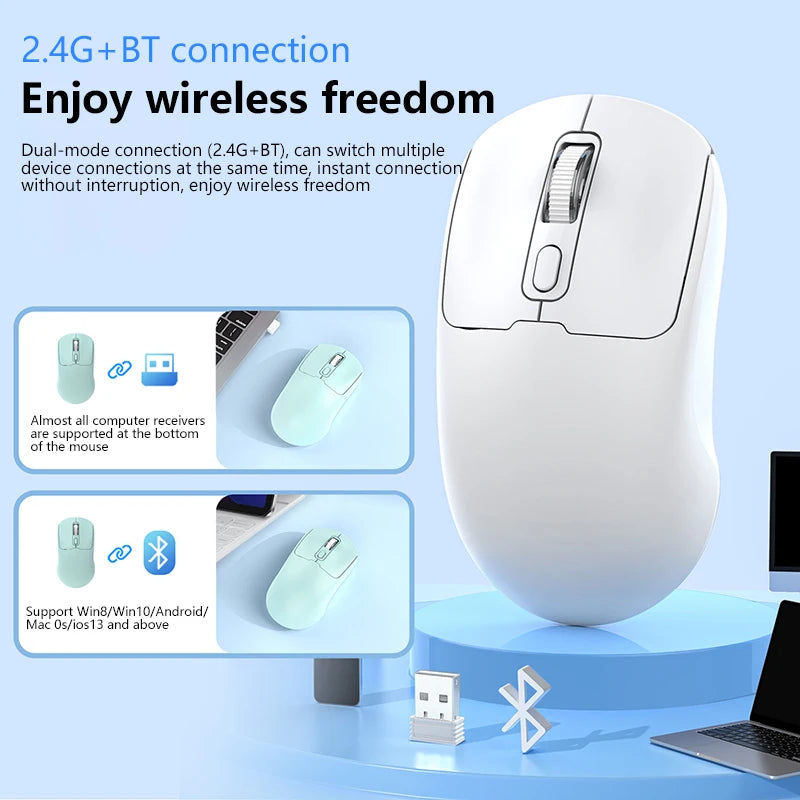 Xiaomi Wireless Mouse Rechargeable Silent Bluetooth Dual Mode DPI Adjustment Office Tablet Laptop Accessories For Android IOS