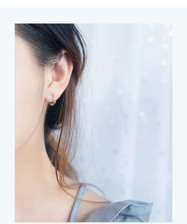 Modian Vintage Pattern Silver Hoop Earrings for Women Trendy Authentic 925 Sterling Silver Hoops Female Mode Bijoux Brincos