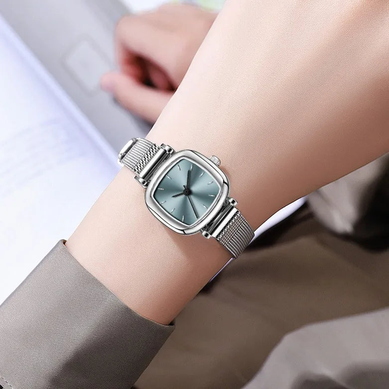 Vintage exquisite watch, compact, simple, light luxury ins, niche pointer style square women's watch