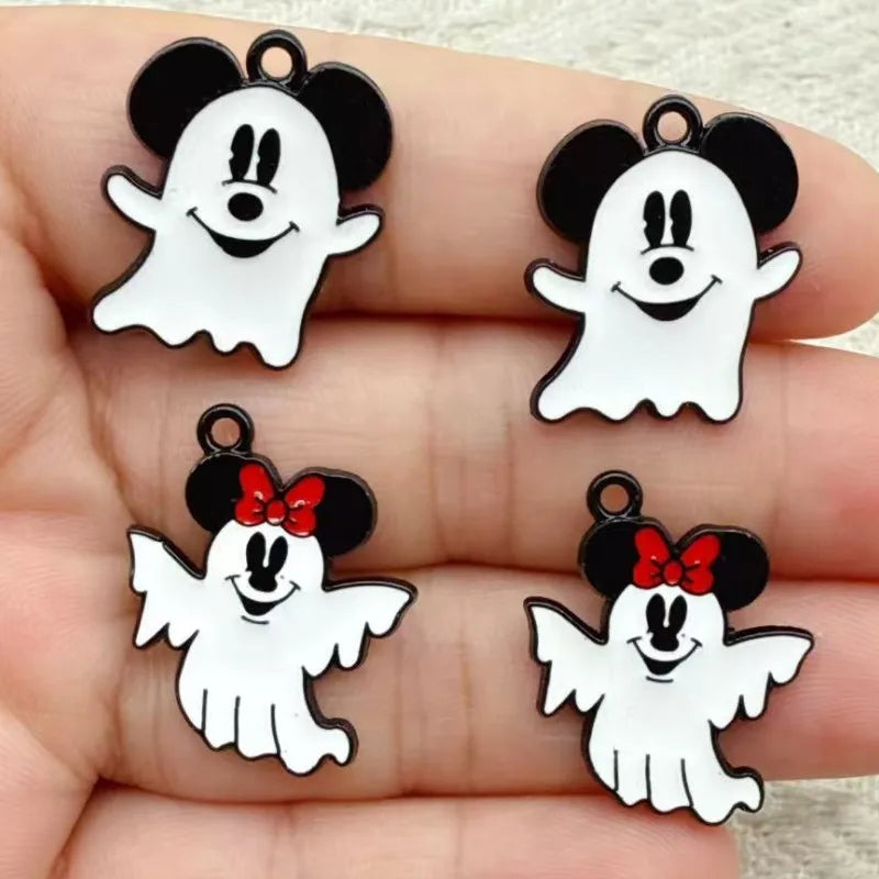 10pcs Halloween Ghost Charm Diy Jewelry Making Accessories Earring Keychain Bracelet Pendant Supplies Alloy Metal Black Plated