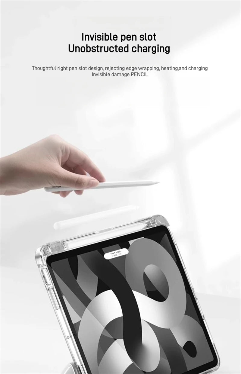 For Xiaomi Redmi Pad 2 2025 Case 11 inch with Pencil Holder Tri-Folding Clear Soft TPU Back Tablet for Redmi Pad 2 2025 Cover