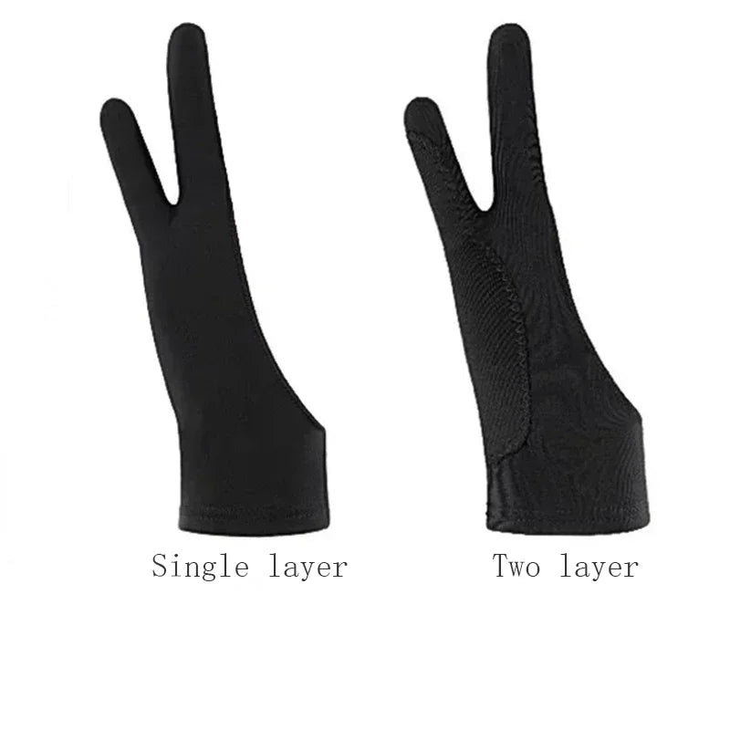 Two-Finger Anti-fouling Drawing Glove For Artist Drawing Pencil Graphics Tablet Pad Pen Palm Rejection Glove for iPad & Android