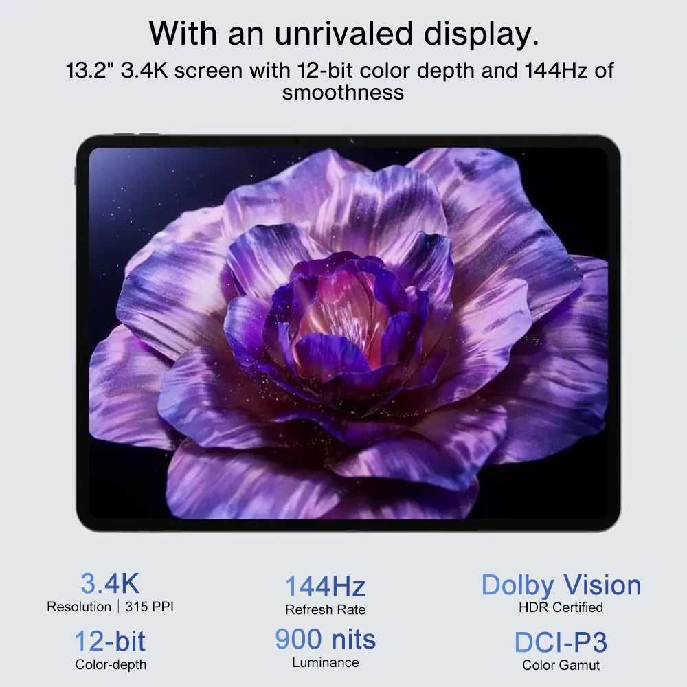 All New OnePlus Pad 3 Global Version Tablet Snapdragon 8 Elite 13.2" 144Hz Display 3.4K Resolution 8 Speakers Wi-Fi 7 Android 15